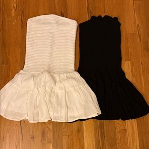 Charlotte Russe Strapless Mini Dress Set in White and Black